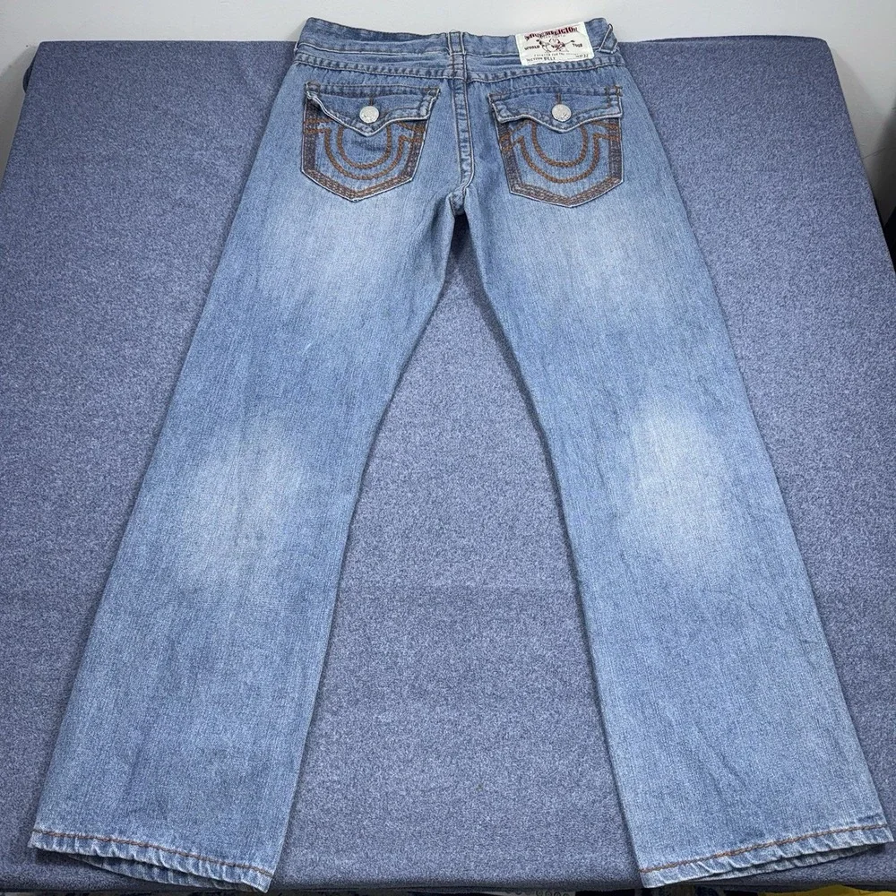 Vintage True Religion Billy Mens 32x30 Blue Denim Boot Cut Jeans Y2K Made in USA